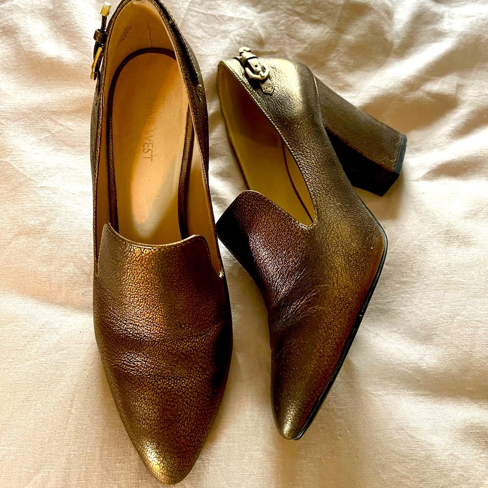 Nine West block heel pumps